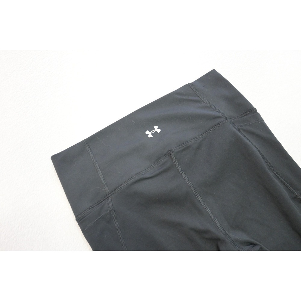Under Armour Leggings Womens Medium Black Crossover Waist Pockets Excellent